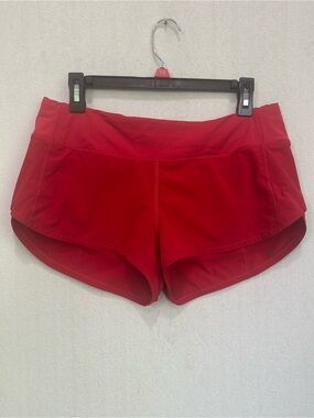 Lululemon Women's Speed Up Shorts HR 2.5" Red Performance Running Shorts Sz 8